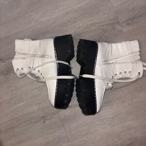 White and Black Women's Boots